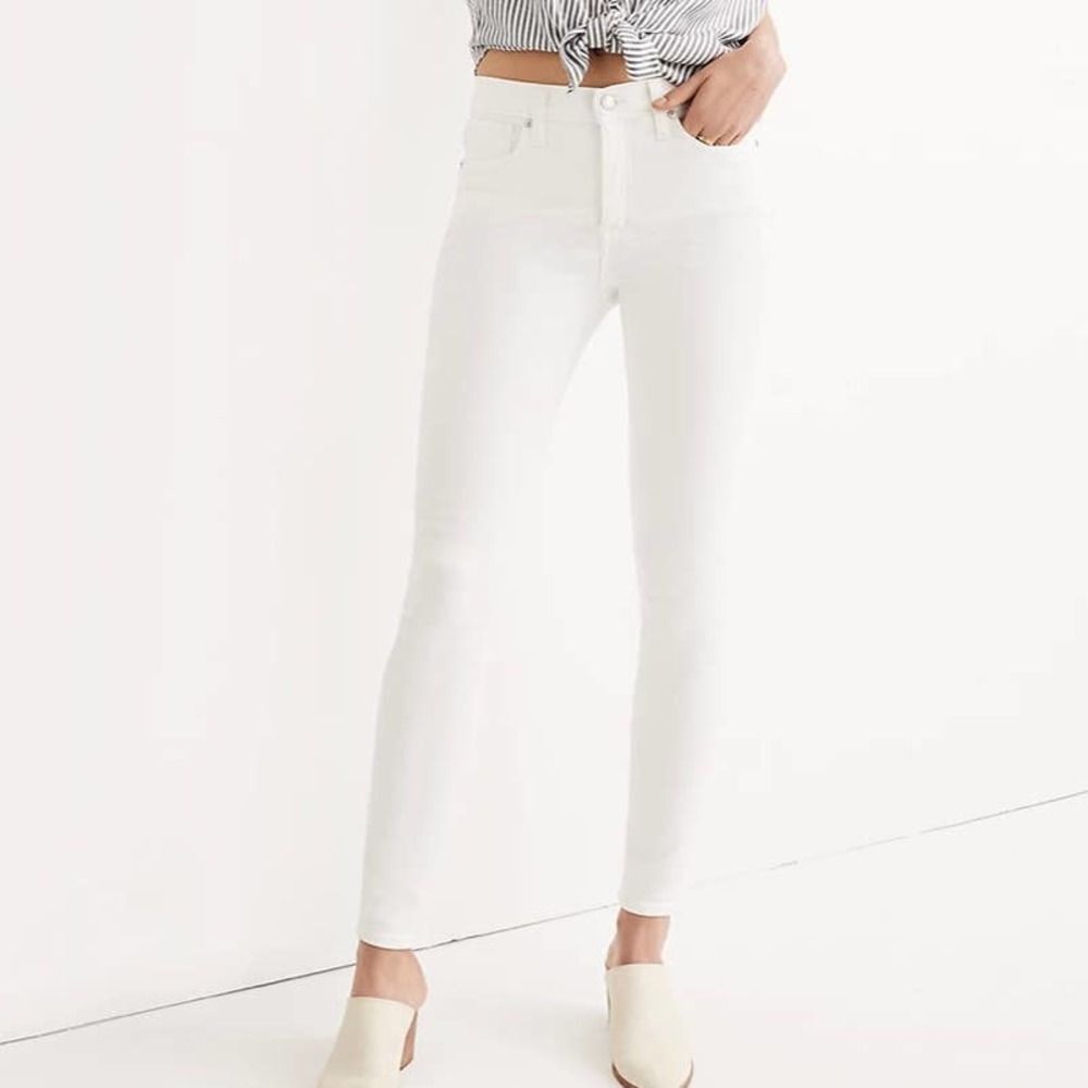 Madewell 9" High Rise Skinny Jeans Pure White Size 29 Women's Hi Waisted Pants